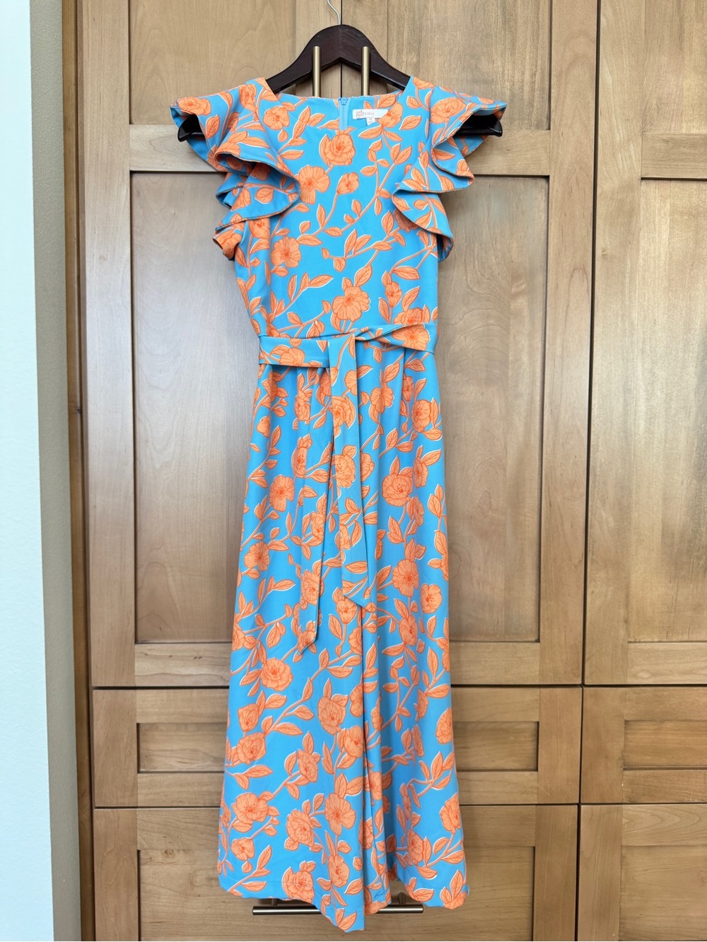 GB girls Blue and Orange Floral Romper